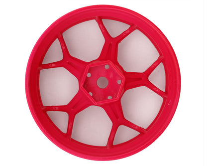 DS Racing Feathery Split Spoke Drift Wheels (Flu Pink) (2) (8mm Offset)