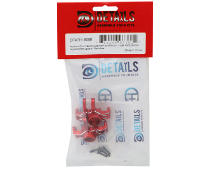 Hobby Details Arrma® Granite™ Grom Aluminum Front Hub/Knuckle Set (Red)