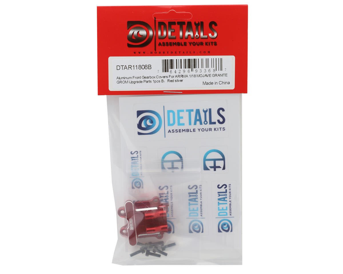Hobby Details Arrma® Grom Aluminum Front Gearbox Cover (Red)