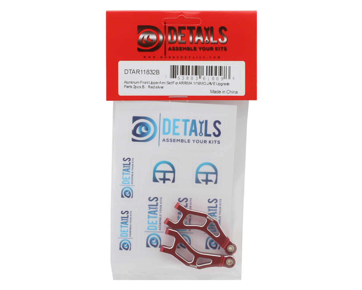 Hobby Details Arrma® Mojave™ Grom Aluminum Front Upper Arm Set (Red) (2)