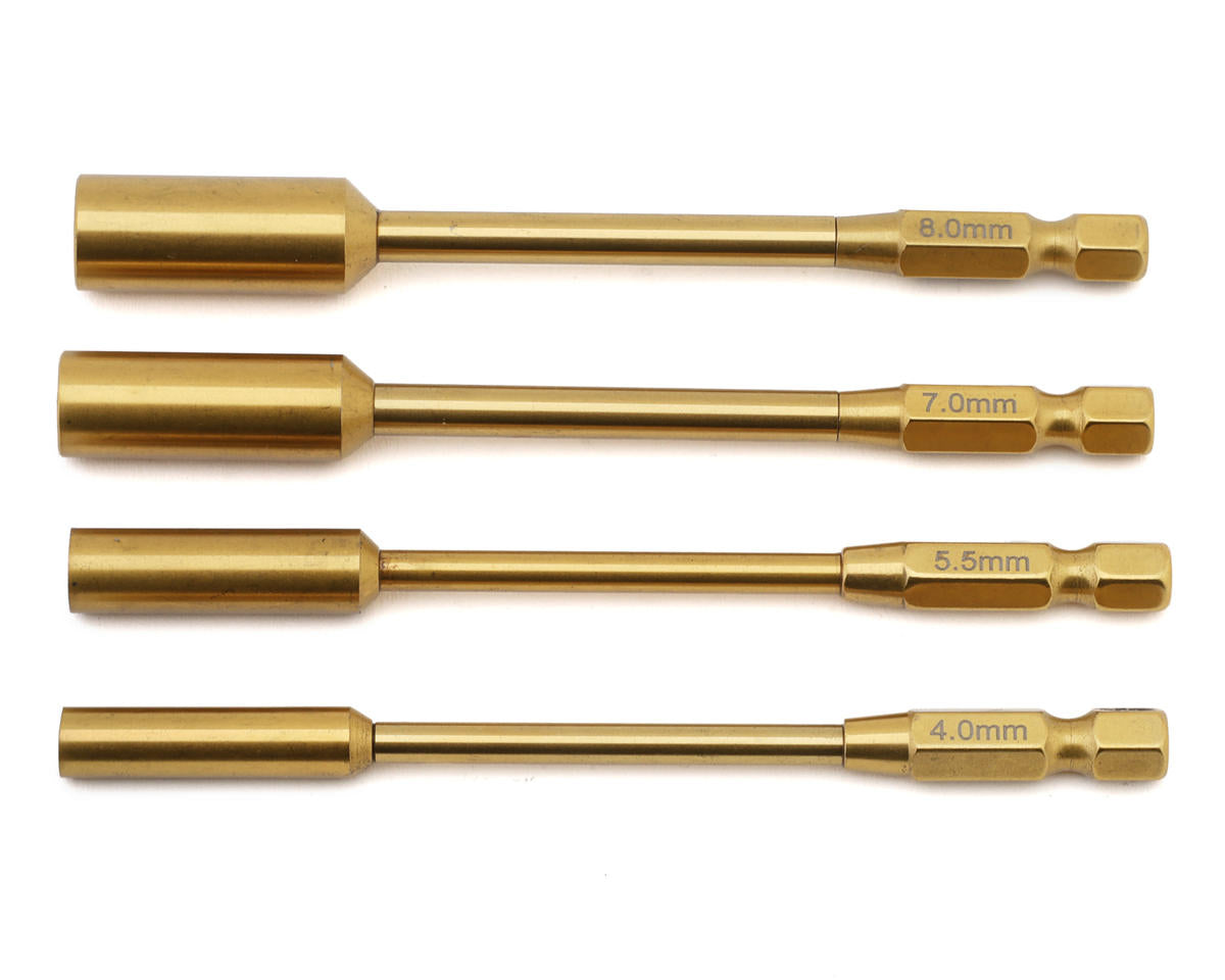 Hobby Details Titanium Nut Driver Tips (4) (1/4") (4.0/5.5/7.0/8.0mm)