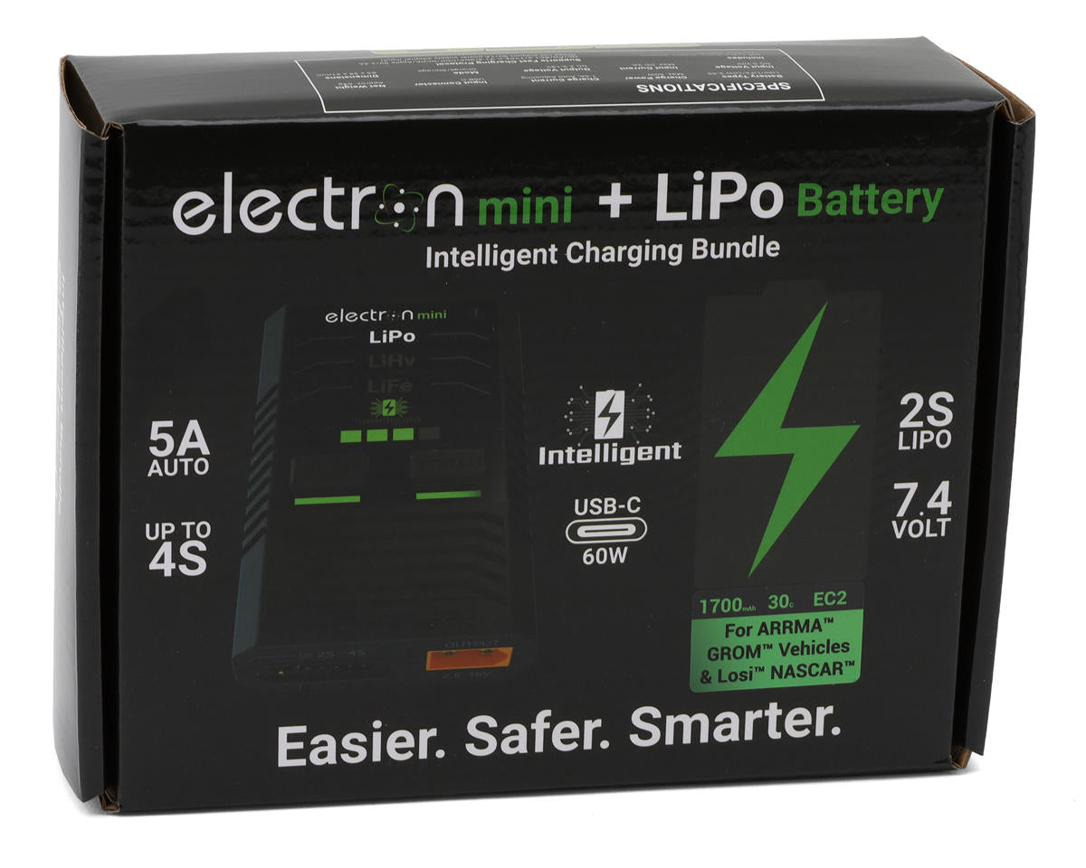 EcoPower Intelligent 2S 1700mAh EC2 LiPo Battery/"Electron Mini" Charger Bundle