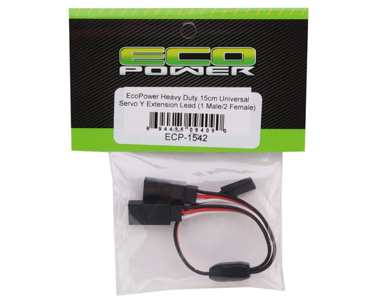 EcoPower Heavy Duty 15cm Universal Servo Y Extension Lead (1 Male/2 Female)