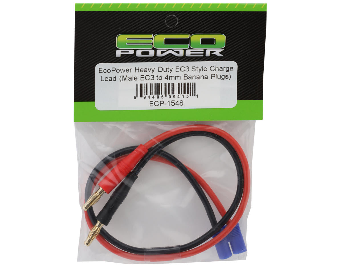 EcoPower Heavy Duty EC3 Style Charge Lead (Male EC3 to 4mm Banana Plugs)