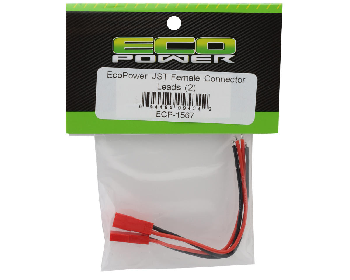 EcoPower JST 2-Pin Pre-Wired Pigtail Connectors (Female) (2)