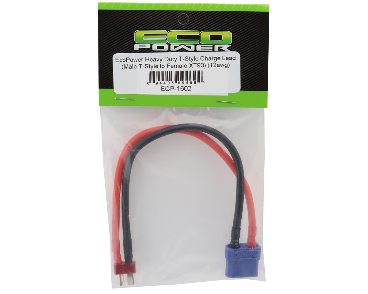 EcoPower Heavy Duty T-Style Charge Lead (Male T-Style to Female XT90) (12awg)