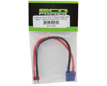 EcoPower Heavy Duty T-Style Charge Lead (Male T-Style to Female XT90) (12awg)