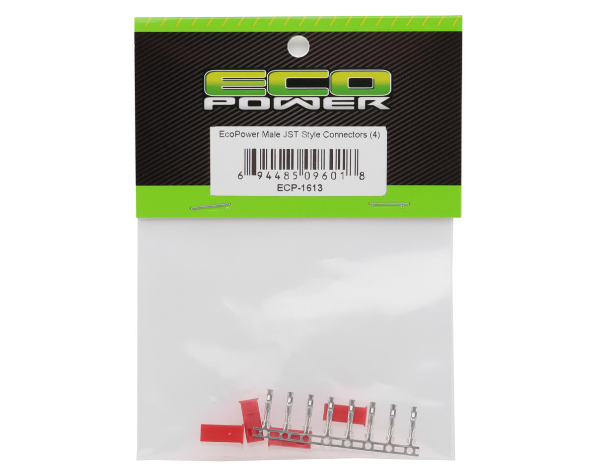 EcoPower 2-Pin JST Connectors (4 Male)