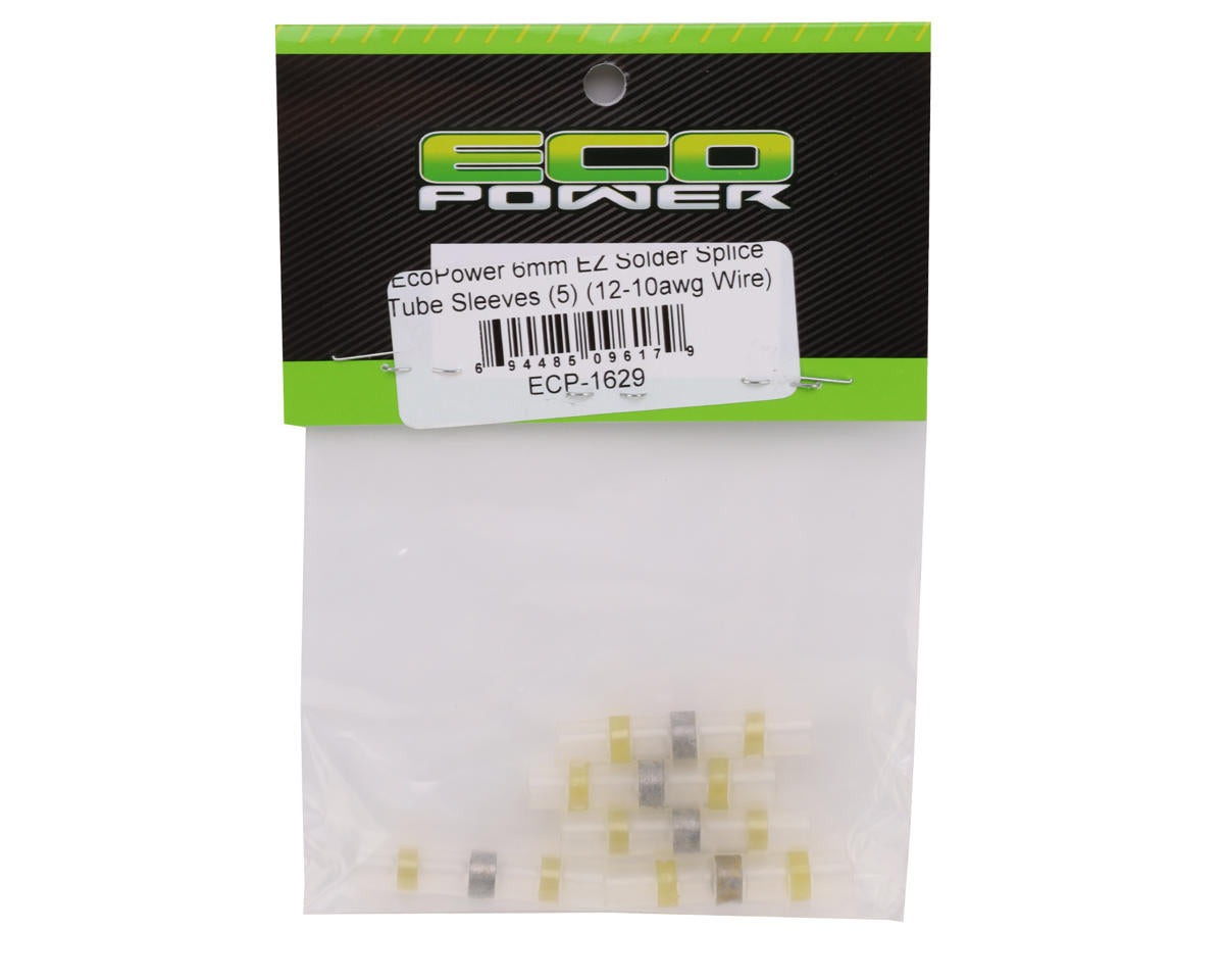 EcoPower 6mm EZ Solder Splice Tube Sleeves (12-10AWG Wire) (5)