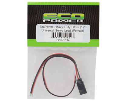 EcoPower Heavy Duty Pre-Wired Universal Servo Lead (Female) (12")