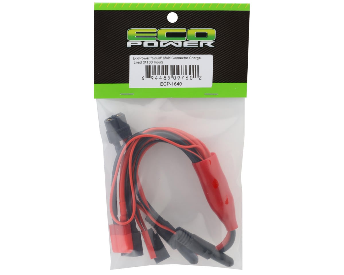 EcoPower "Squid" Multi Connector Charge Lead (XT60, Futaba, JST, T-Style &