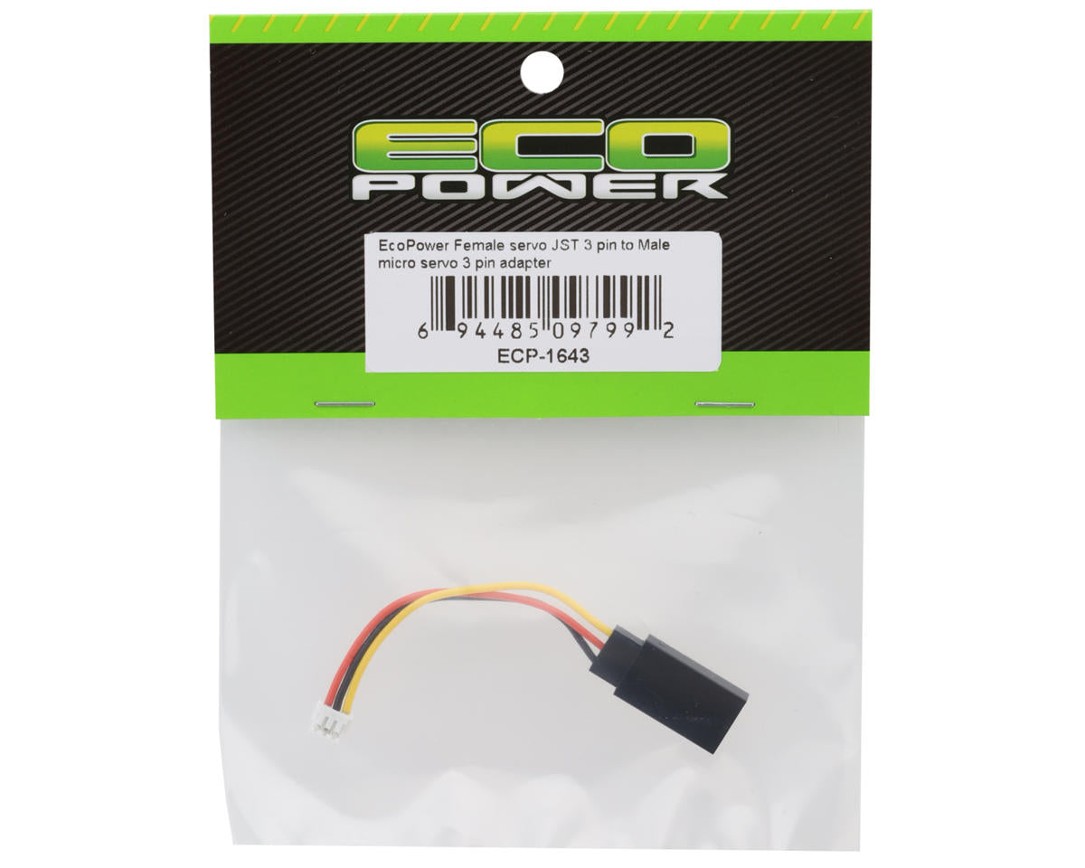 EcoPower Female Servo JST 3-Pin to Micro Servo 3-Pin Adapter
