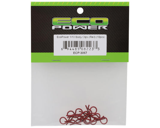 EcoPower 1/10 Body Clips (Red) (10)