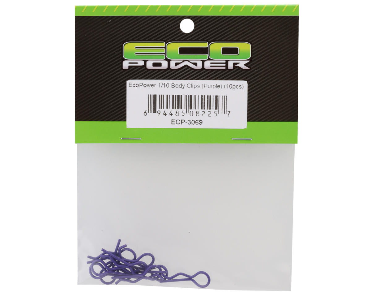 EcoPower 1/10 Body Clips (Purple) (10)
