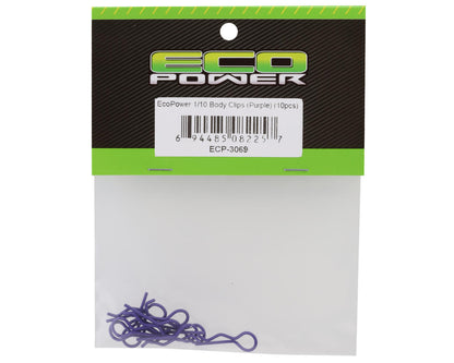 EcoPower 1/10 Body Clips (Purple) (10)