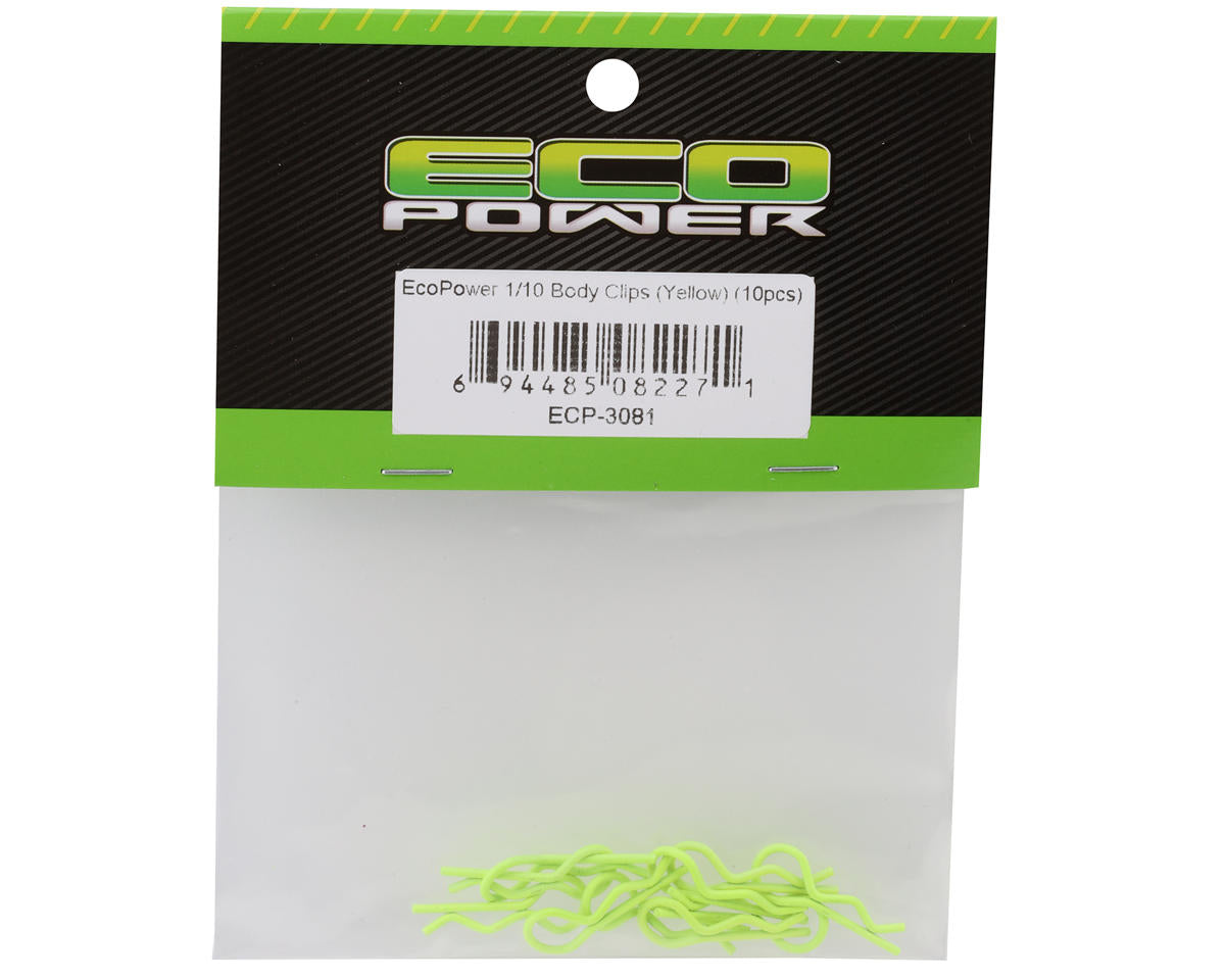 EcoPower 1/10 Body Clips (Yellow) (10)