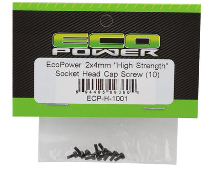 EcoPower 2mm "High Strength" Steel Socket Head Cap Screws (10) (2x4mm)