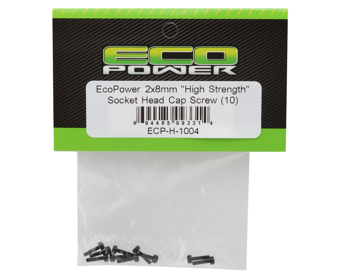 EcoPower 2mm "High Strength" Steel Socket Head Cap Screws (10) (2x8mm)