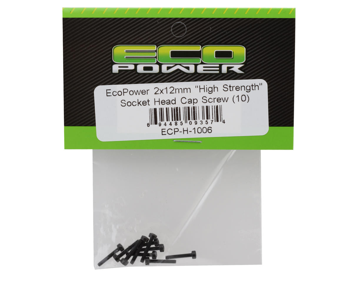 EcoPower 2mm "High Strength" Steel Socket Head Cap Screws (10) (2x12mm)