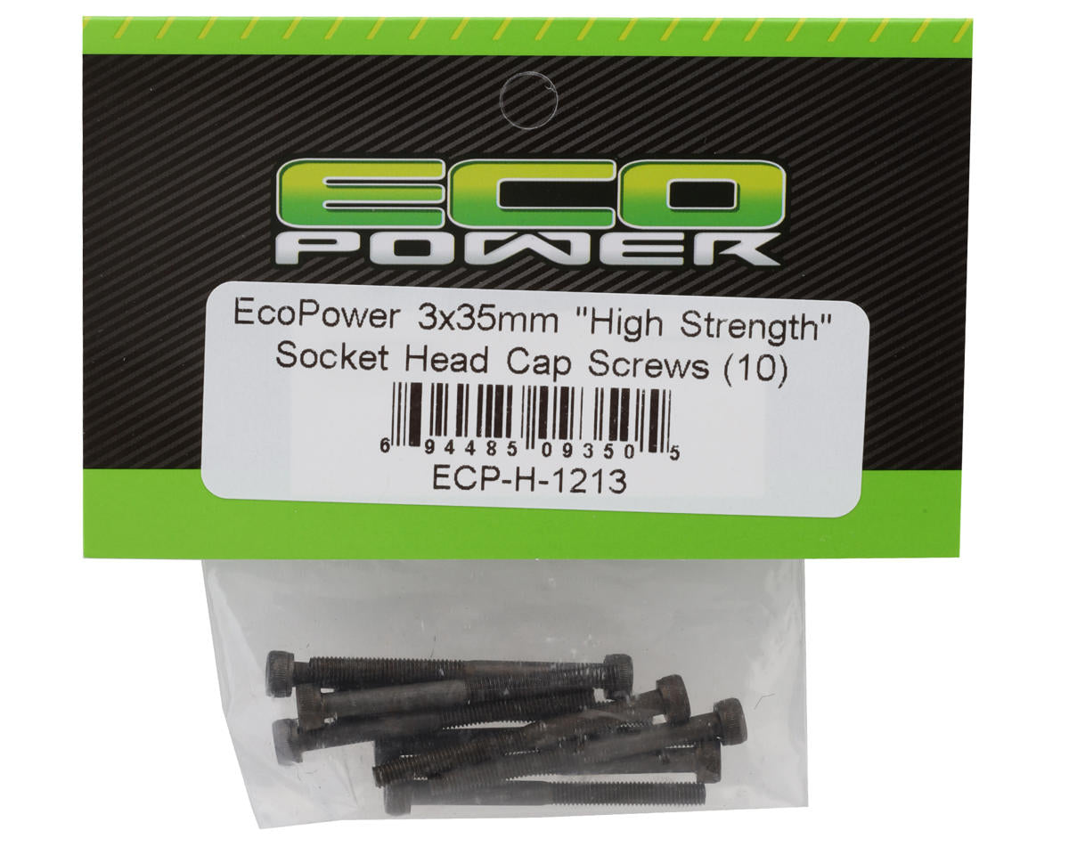 EcoPower 3mm "High Strength" Steel Socket Head Cap Screws (10) (3x35mm)