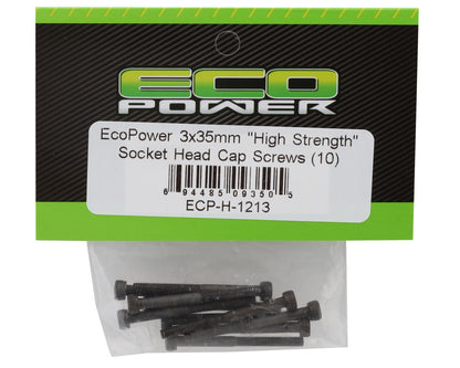 EcoPower 3mm "High Strength" Steel Socket Head Cap Screws (10) (3x35mm)
