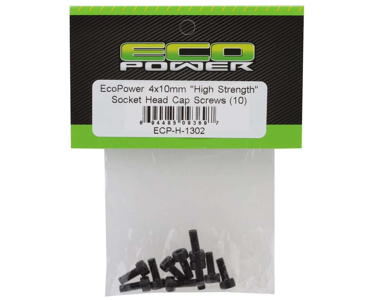 EcoPower 4mm "High Strength" Steel Socket Head Cap Screws (10) (4x10mm)