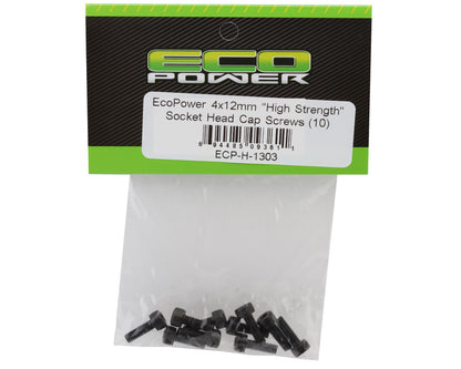 EcoPower 4mm "High Strength" Steel Socket Head Cap Screws (10) (4x12mm)
