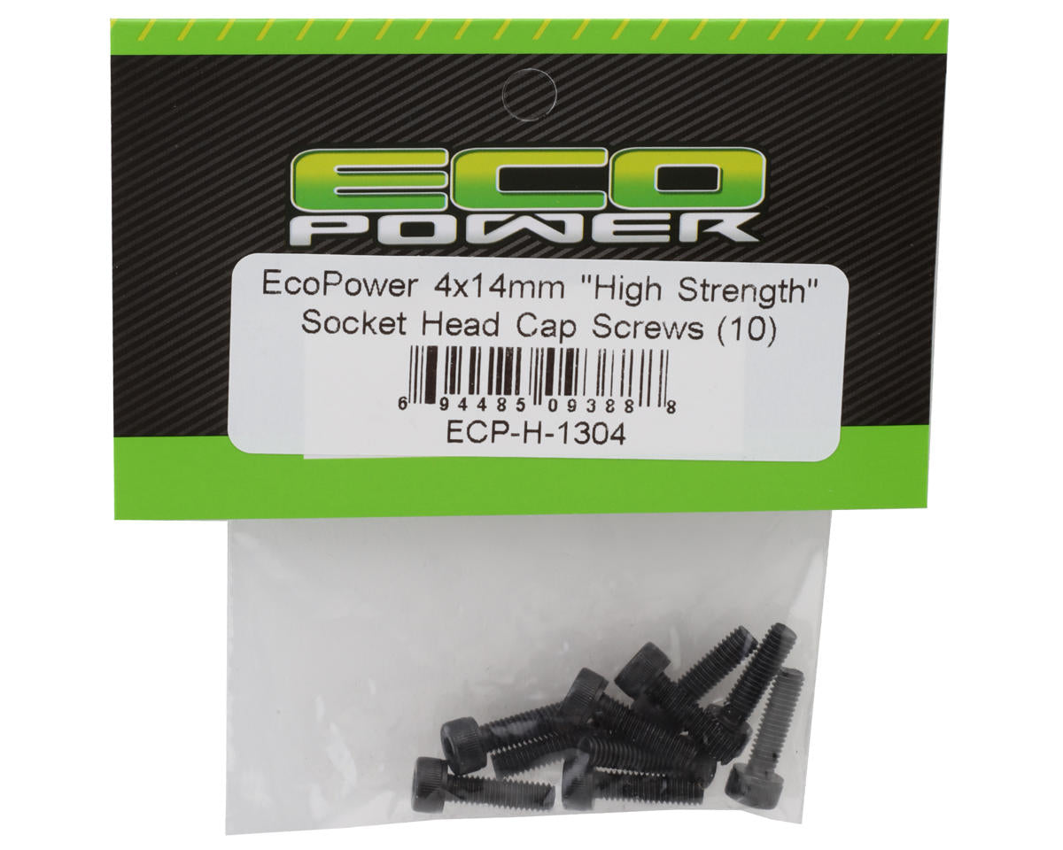 EcoPower 4mm "High Strength" Steel Socket Head Cap Screws (10) (4x14mm)