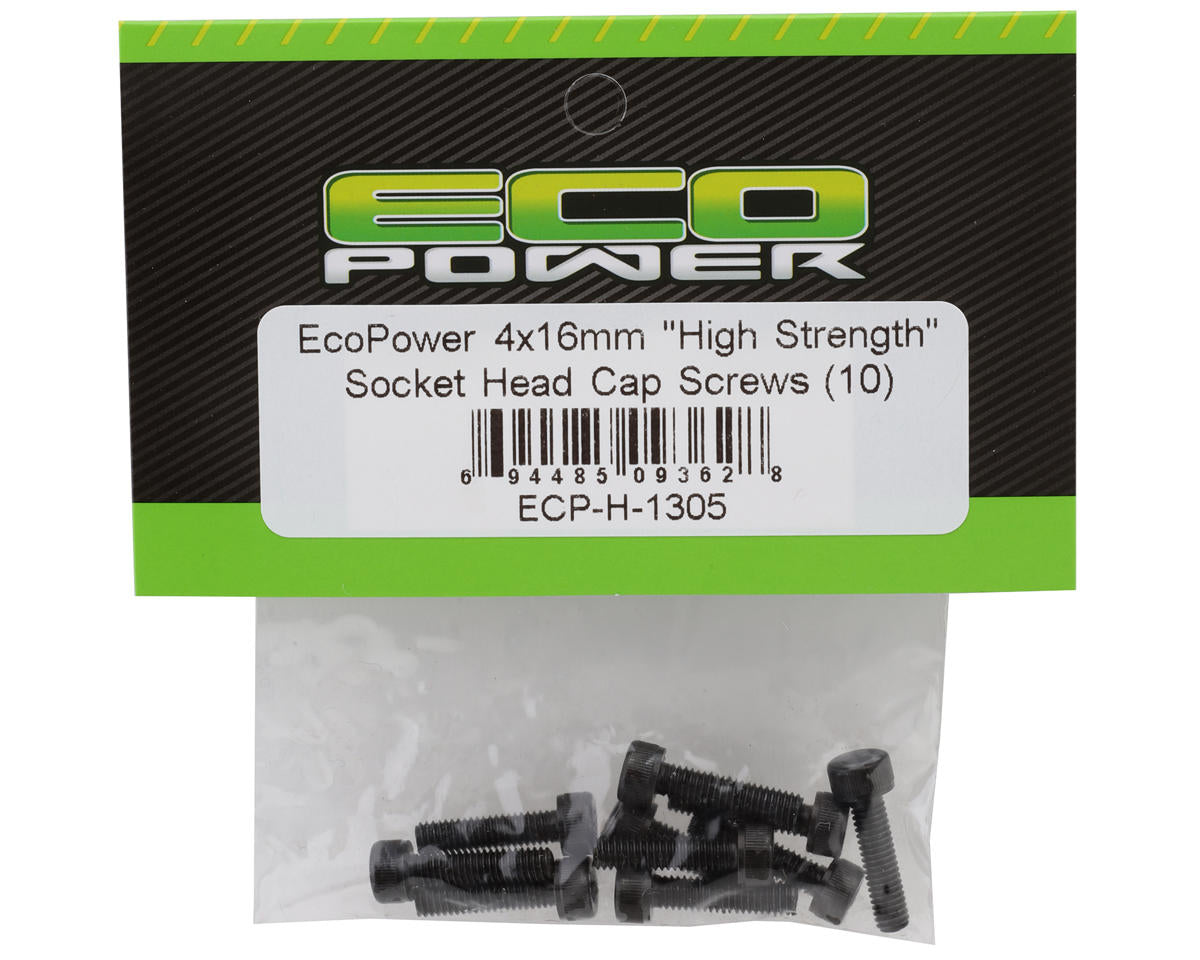 EcoPower 4mm "High Strength" Steel Socket Head Cap Screws (10) (4x16mm)