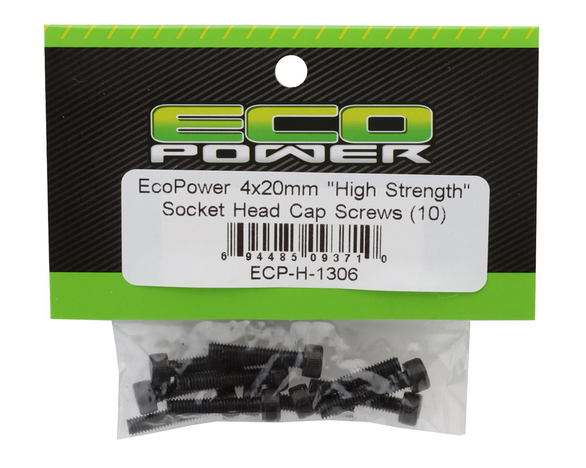 EcoPower 4mm "High Strength" Steel Socket Head Cap Screws (10) (4x20mm)