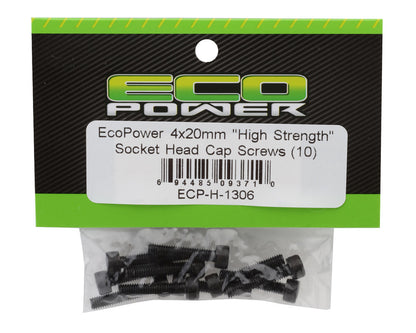 EcoPower 4mm "High Strength" Steel Socket Head Cap Screws (10) (4x20mm)