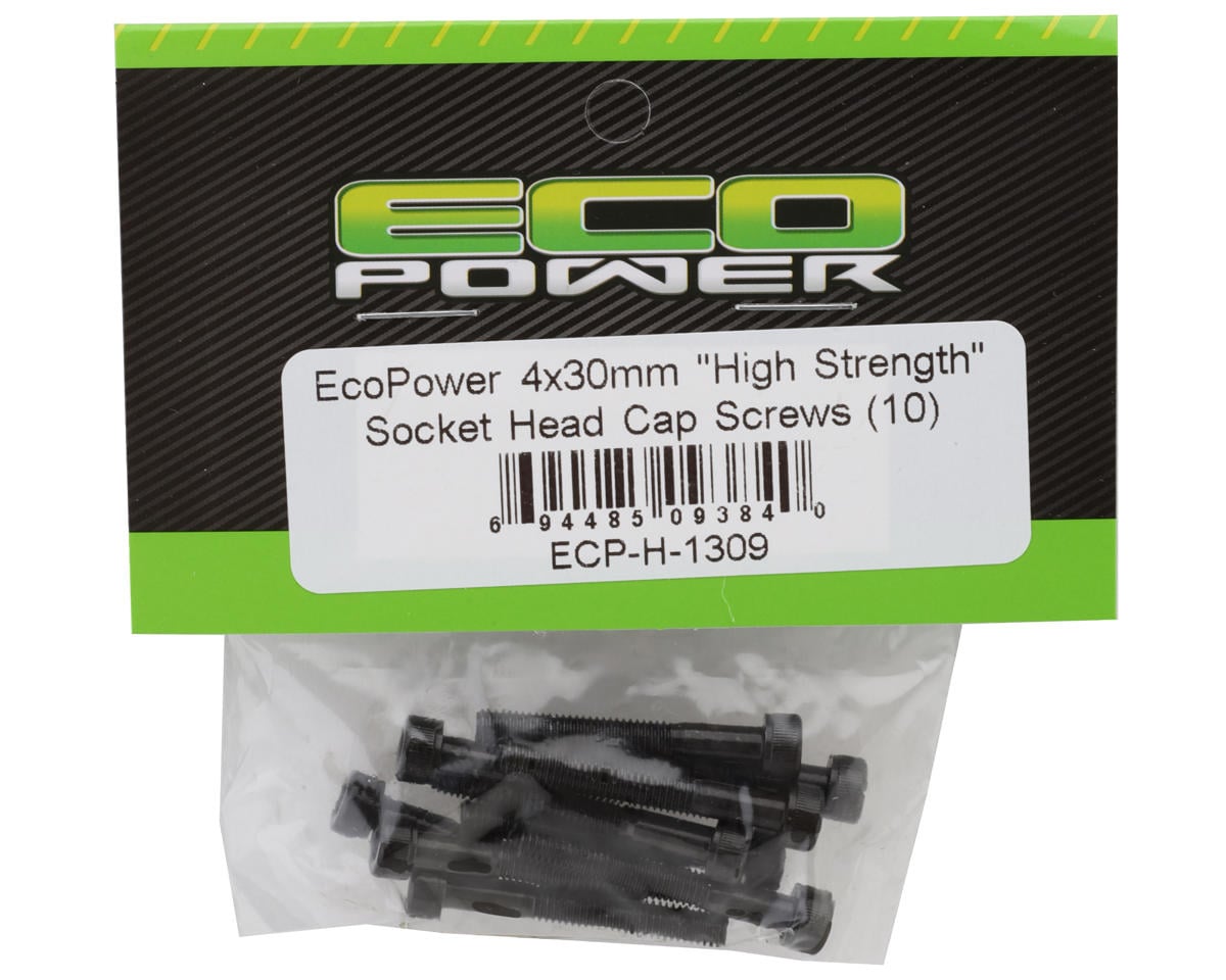 EcoPower 4mm "High Strength" Steel Socket Head Cap Screws (10) (4x30mm)