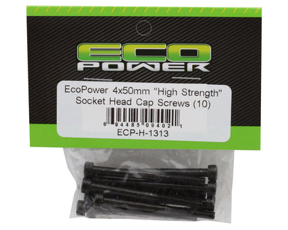 EcoPower 4mm "High Strength" Steel Socket Head Cap Screws (10) (4x50mm)
