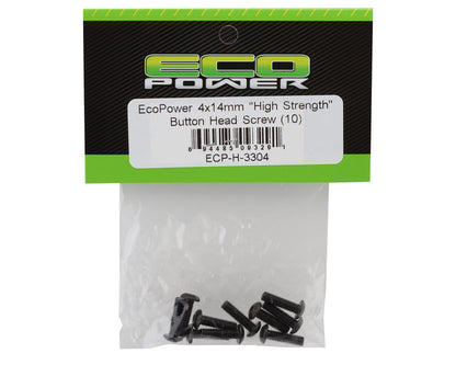 EcoPower 4mm "High Strength" Steel Button Head Screws (10) (4x14mm)