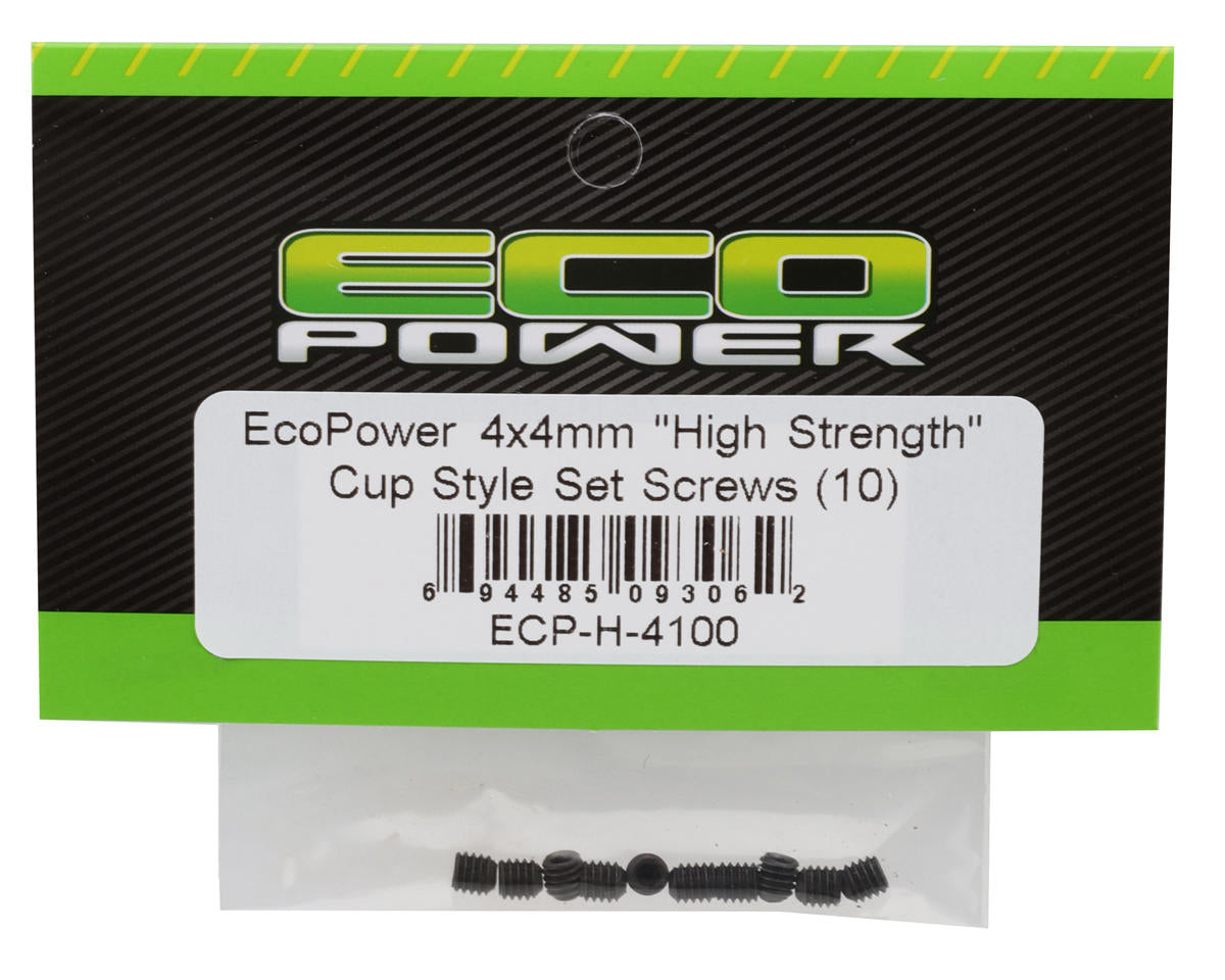 EcoPower 4mm "High Strength" Steel Cup Style Set Screws (10) (4x4mm)