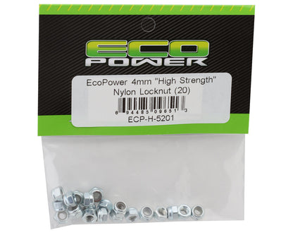 EcoPower 4mm "High Strength" Nylon Locknut (20)