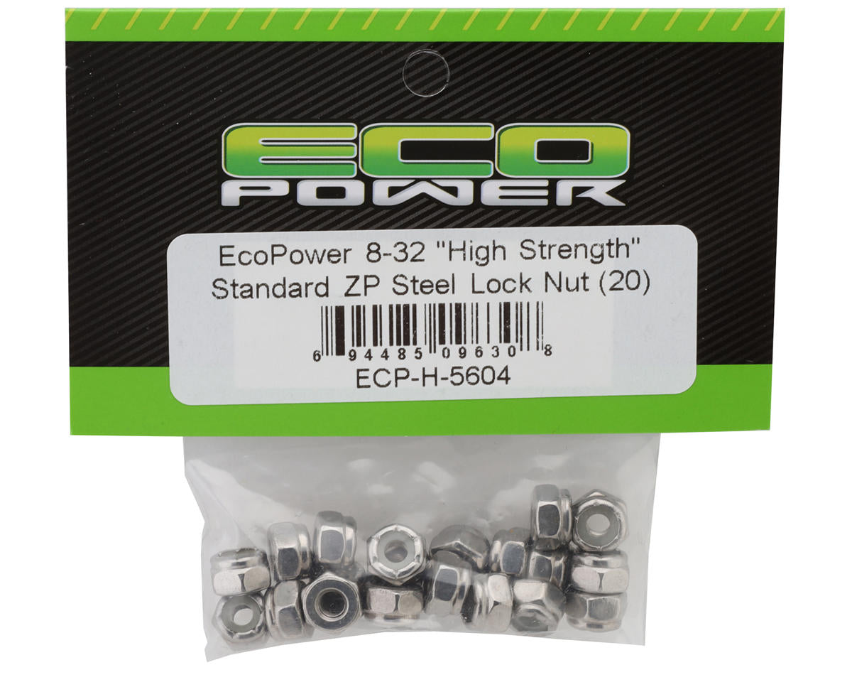 EcoPower 8-32 "High Strength" Standard ZP Steel Lock Nut (20)