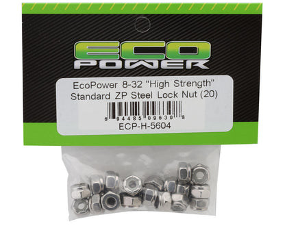 EcoPower 8-32 "High Strength" Standard ZP Steel Lock Nut (20)