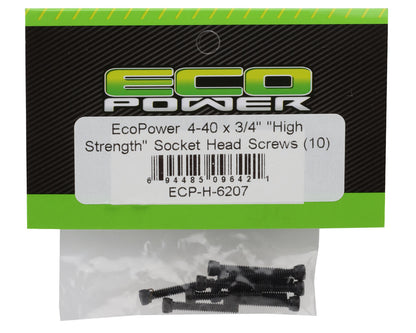 EcoPower 4-40 "High Strength" Socket Cap Head Screws (10) (4-40x3/4")