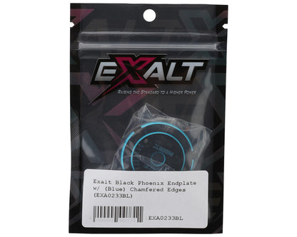 Team Exalt Anodized Chamfered Edges Black Phoenix Motor Endplate (Blue)