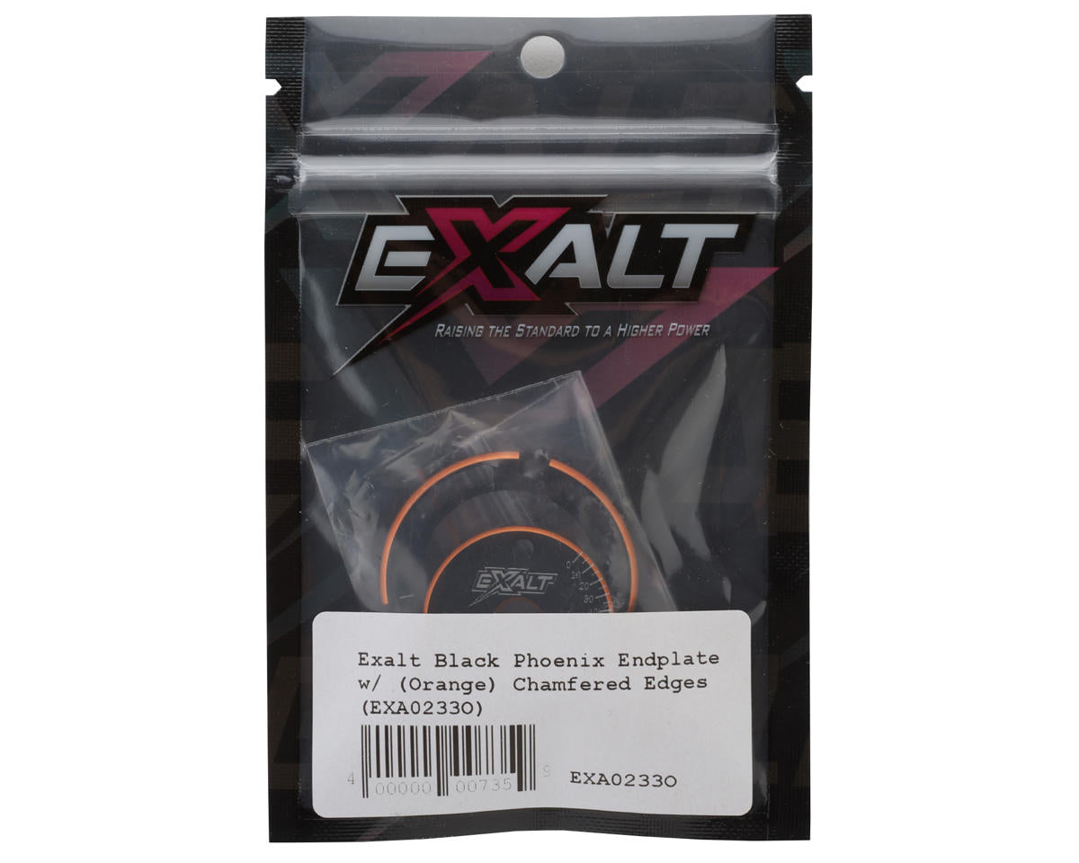 Team Exalt Black Phoenix Endplate with Chamfered Edges (Orange)