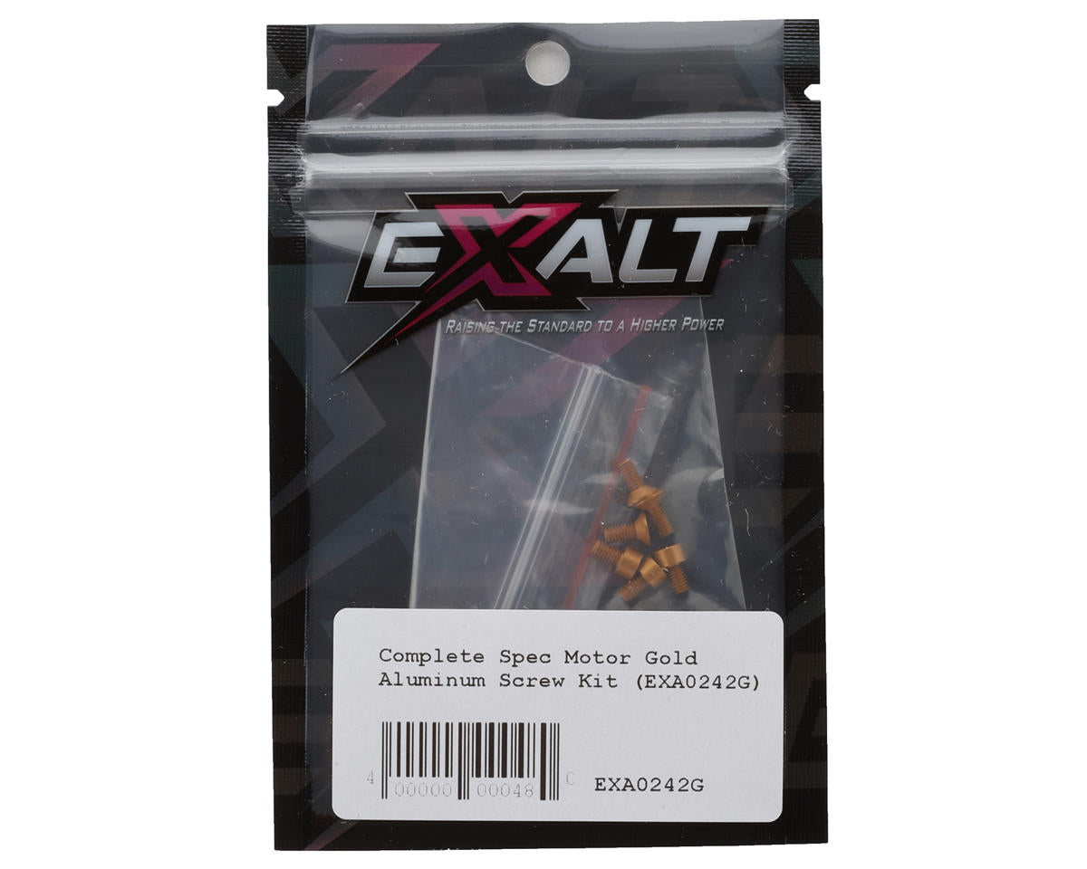 Team Exalt Complete Spec Motor Aluminum Screws Kit (Gold)