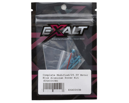 Team Exalt Complete 25.5T Modified Motor Aluminum Screws Kit (Blue)