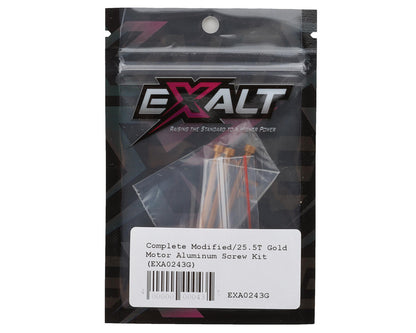 Team Exalt Complete 25.5T Modified Motor Aluminum Screws Kit (Gold)
