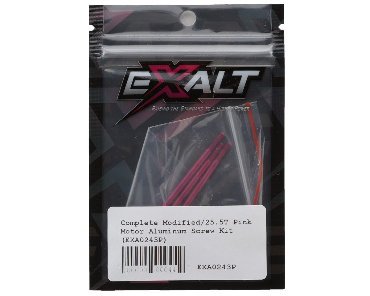 Team Exalt Complete 25.5T Modified Motor Aluminum Screws Kit (Pink)