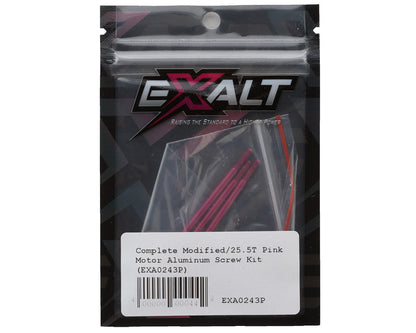Team Exalt Complete 25.5T Modified Motor Aluminum Screws Kit (Pink)