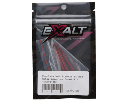 Team Exalt Complete 25.5T Modified Motor Aluminum Screws Kit (Red)