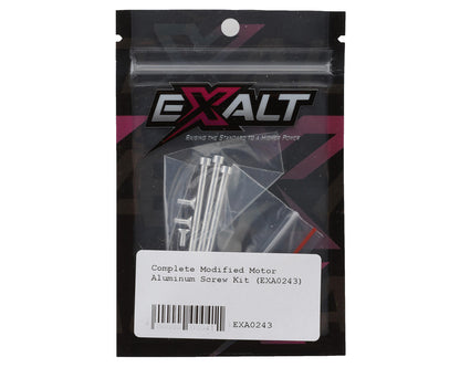 Team Exalt Complete 25.5T Modified Motor Aluminum Screws Kit (Silver)