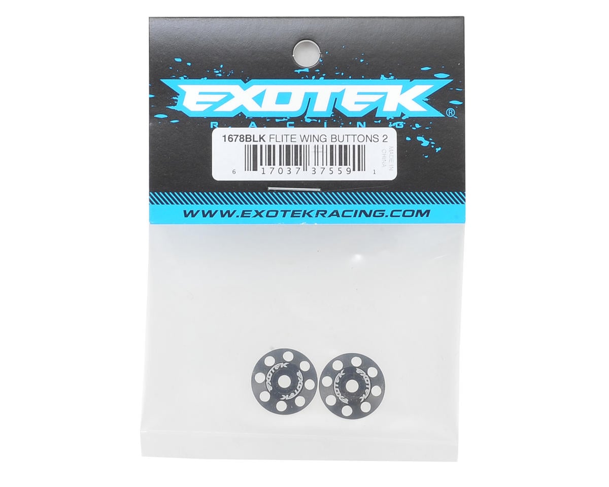 Exotek Flite V2 16mm Aluminum Wing Buttons (2) (Black)