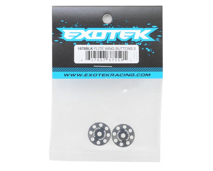 Exotek Flite V2 16mm Aluminum Wing Buttons (2) (Black)